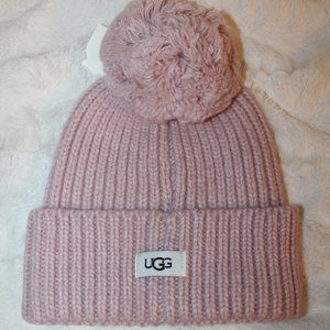 NWT‎ UGG WOMEN'S POM KNIT HAT PINK